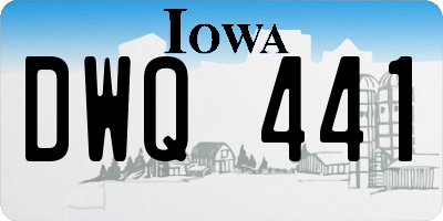 IA license plate DWQ441