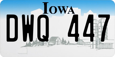 IA license plate DWQ447