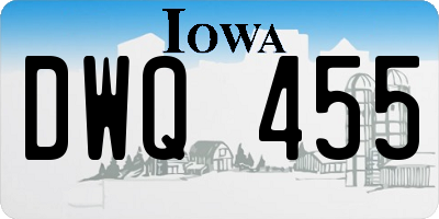 IA license plate DWQ455
