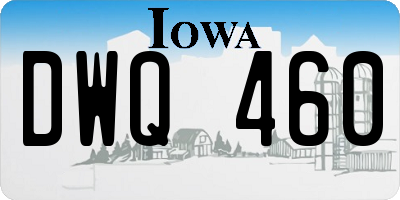 IA license plate DWQ460