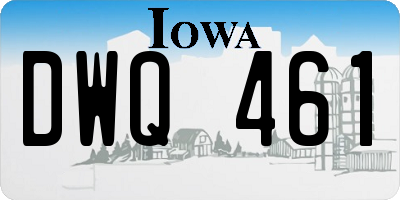 IA license plate DWQ461