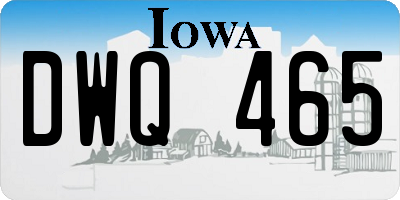 IA license plate DWQ465