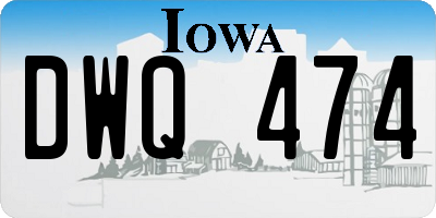 IA license plate DWQ474