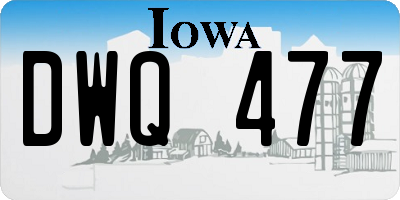 IA license plate DWQ477