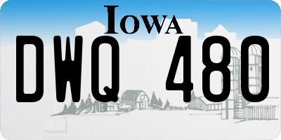 IA license plate DWQ480