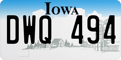 IA license plate DWQ494