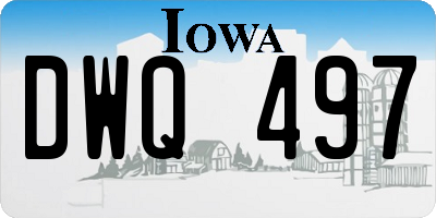 IA license plate DWQ497