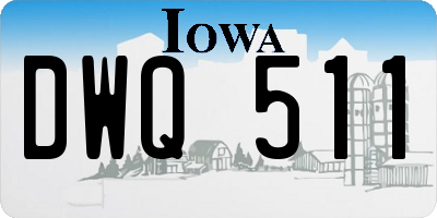IA license plate DWQ511
