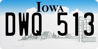 IA license plate DWQ513