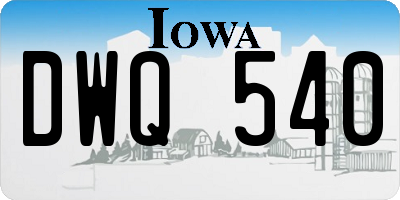 IA license plate DWQ540
