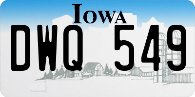 IA license plate DWQ549