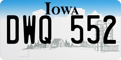 IA license plate DWQ552