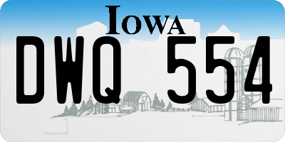 IA license plate DWQ554