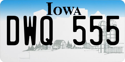 IA license plate DWQ555