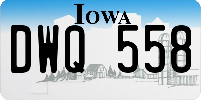 IA license plate DWQ558