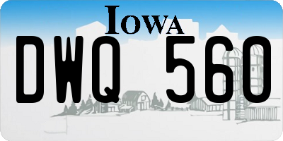 IA license plate DWQ560