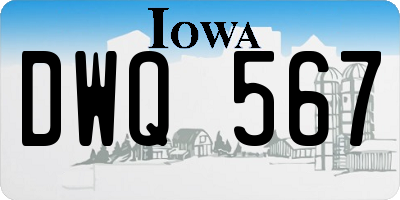 IA license plate DWQ567