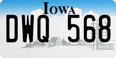 IA license plate DWQ568