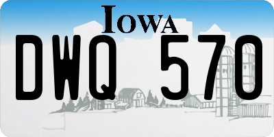 IA license plate DWQ570