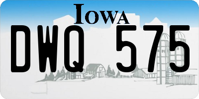 IA license plate DWQ575