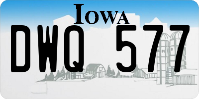 IA license plate DWQ577