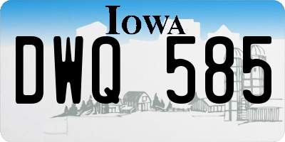 IA license plate DWQ585