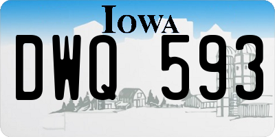 IA license plate DWQ593