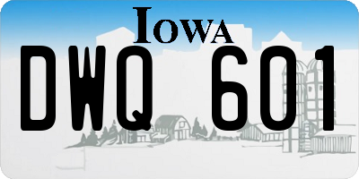 IA license plate DWQ601