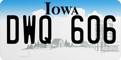 IA license plate DWQ606