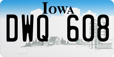 IA license plate DWQ608