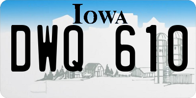 IA license plate DWQ610
