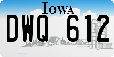 IA license plate DWQ612