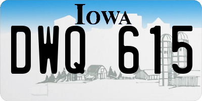 IA license plate DWQ615