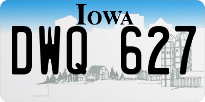 IA license plate DWQ627