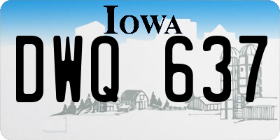 IA license plate DWQ637