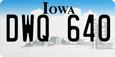 IA license plate DWQ640