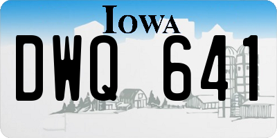 IA license plate DWQ641