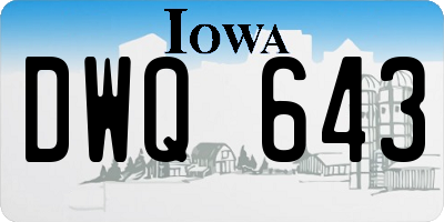 IA license plate DWQ643
