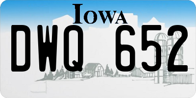 IA license plate DWQ652