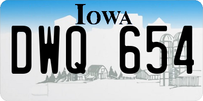 IA license plate DWQ654