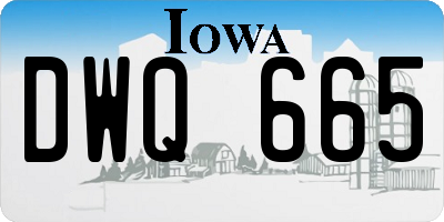 IA license plate DWQ665