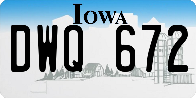 IA license plate DWQ672