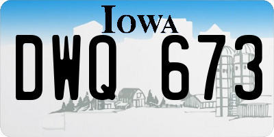 IA license plate DWQ673