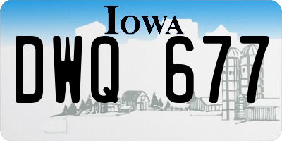IA license plate DWQ677