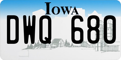 IA license plate DWQ680