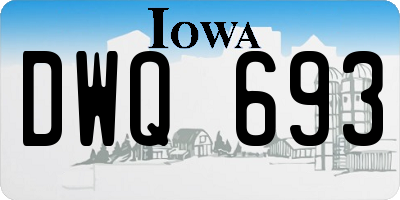 IA license plate DWQ693