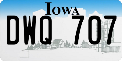 IA license plate DWQ707