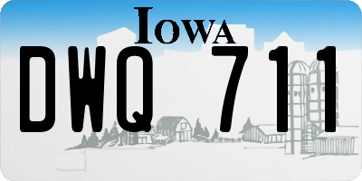 IA license plate DWQ711