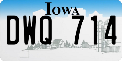 IA license plate DWQ714