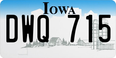 IA license plate DWQ715